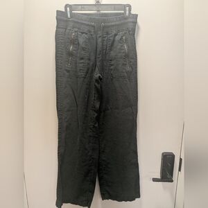Athleta Cabo Linen Pull On Pants Black Size 6